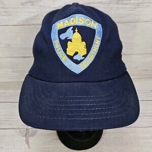 Vintage Obsolete Police Department Mesh Snapback Trucker Hat Made In USA Madison